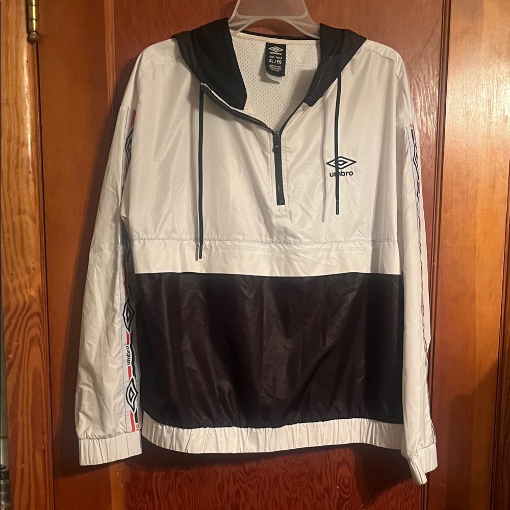 Umbro White and Black Windbreaker for Men